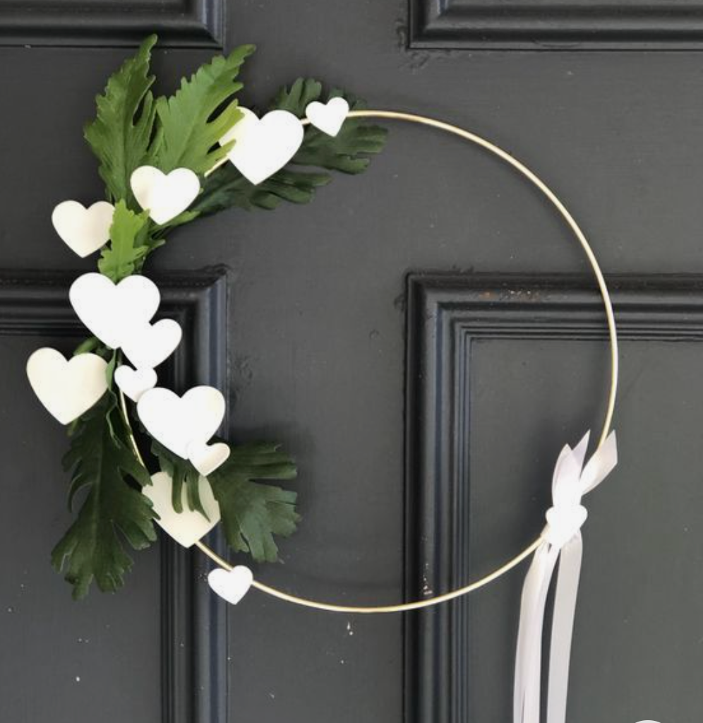 Simple Valentine wreath
