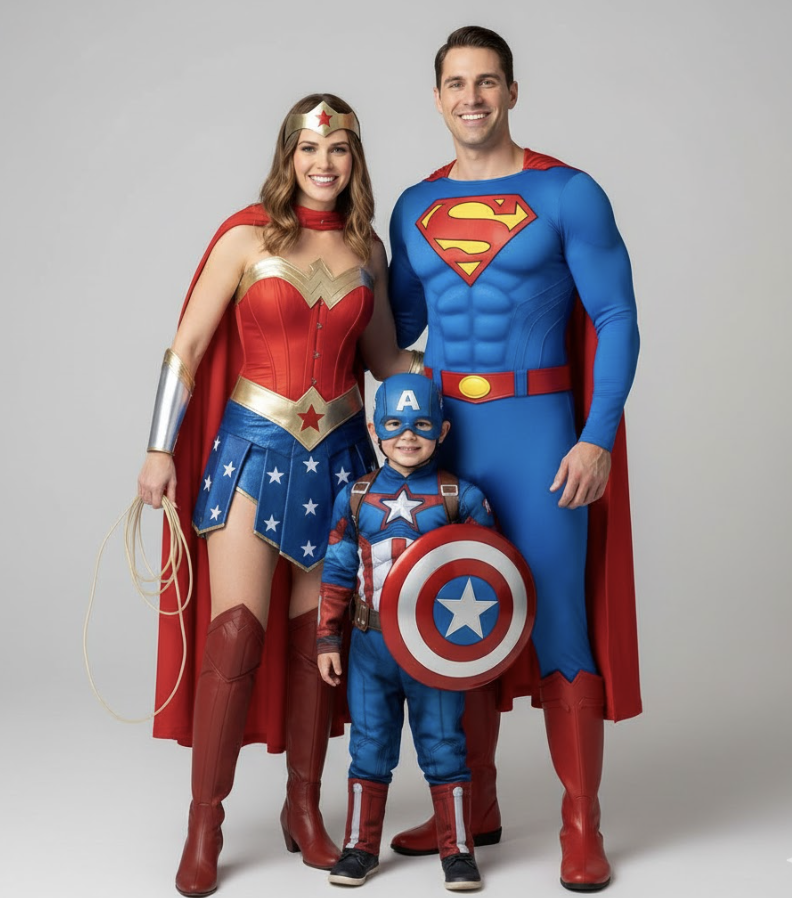 For 3 or more people - don superhero outfits with your crew, wear capes