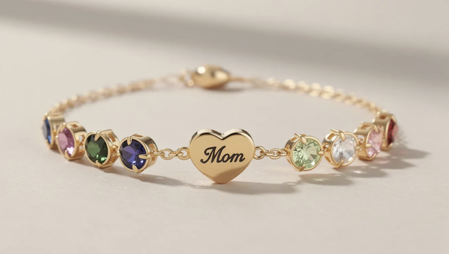 birthstone bracelet for. mom