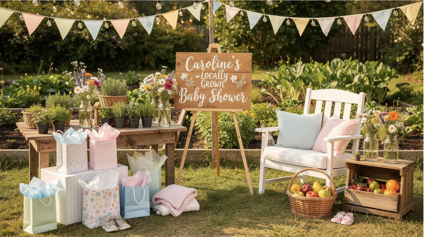 locally grown baby shower theme